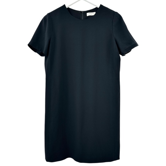 Babaton Patricio Black Loose Fit Japanese Crepe Short Sleeve T-Shirt Mini Dress - Picture 4 of 10